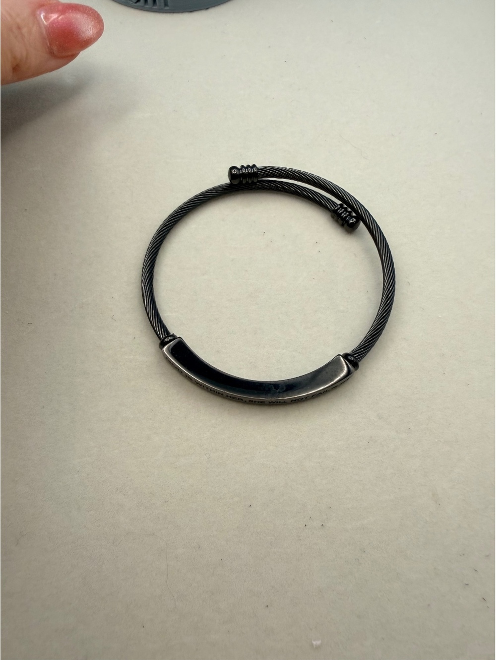 Black Stainless Steel Inspire Me cable bracelet